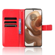 Футляр з клапаном для Motorola Edge 50 Ultra, Crazy Horse Wallet, червоний