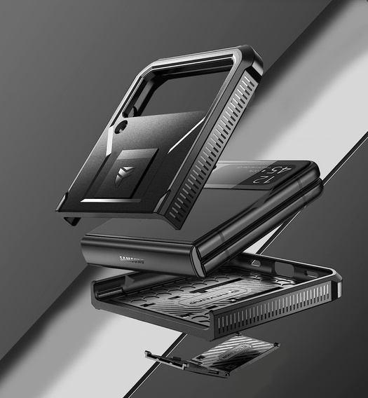 Броньований чохол для Samsung Galaxy Z Flip 4 5G, Dexnor Clip Holder, чорний