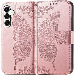 Чохол-книжка для Samsung Galaxy S25 FE, Butterfly, рожевий rose gold