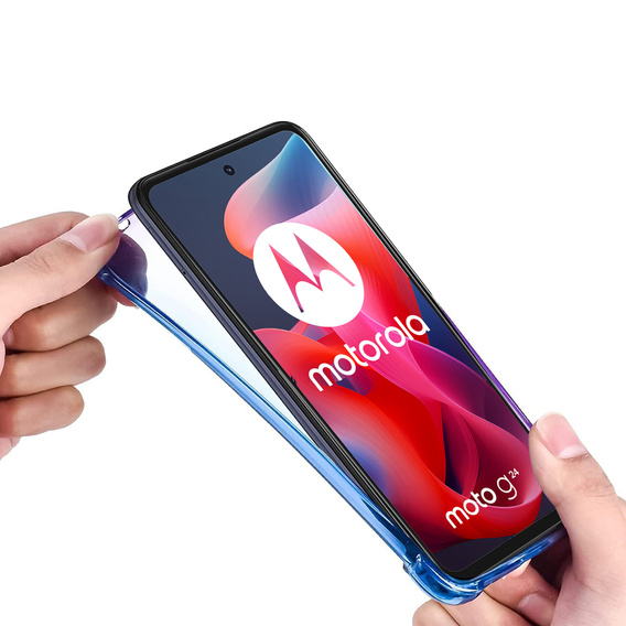 Чехол для Motorola Moto G24 / G24 Power / G04, Gradient Dropproof, Фиолетовый / синий