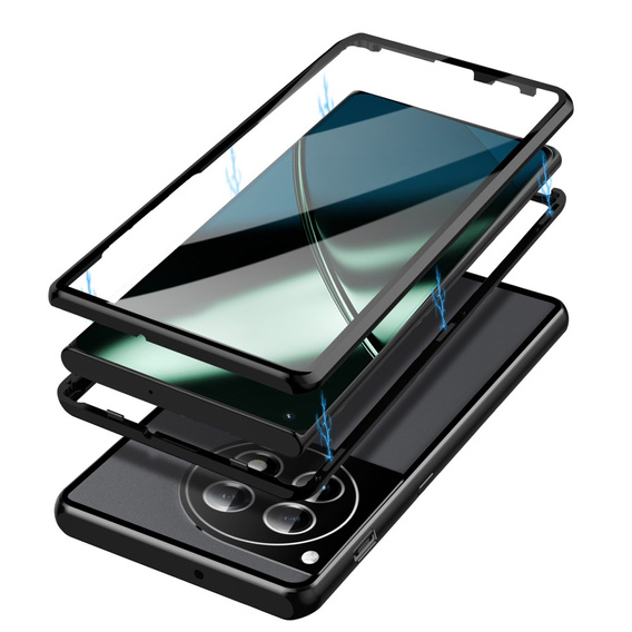 Чохол для OnePlus 12 5G, Magnetic Dual Glass, чорний
