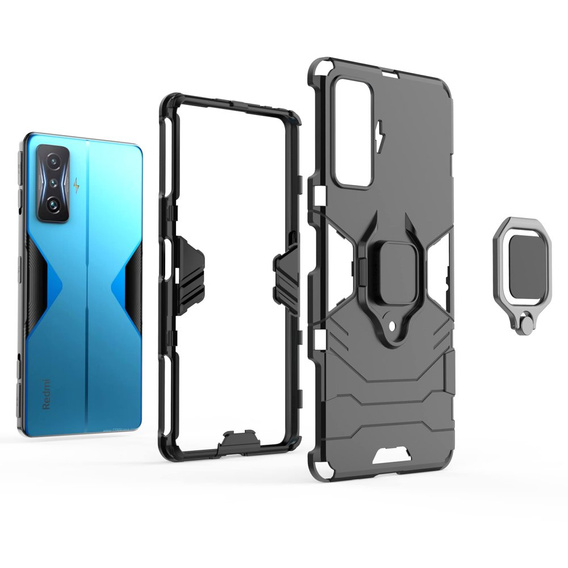 Чехол до Xiaomi POCO F4 GT, Kickstand Ring, чёрный