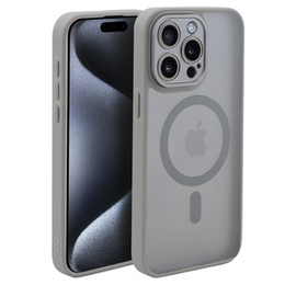 Чехол MagSafe для iPhone 15 Pro Max, Hybrid Matte Lens Pro, титаново-серый