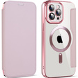 Откидной чехол для iPhone 12 Pro Max, RFID Wallet MagSafe CamShield, розовый