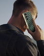 Чехол для Samsung Galaxy S25 Ultra, Leather Rhombus, зелёный