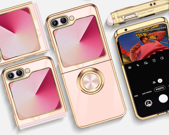 Чoхол до Samsung Galaxy Z Flip7 FE / Z Flip6, Electro Ring, рожевий