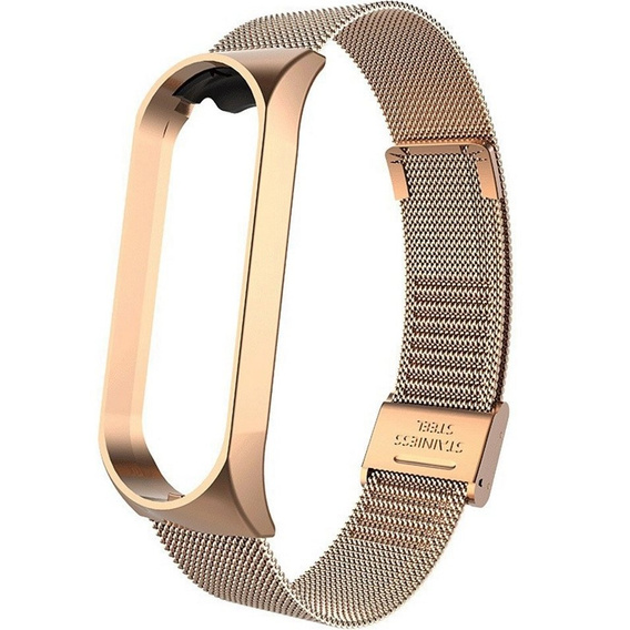 Браслет  MilaneseBand для Xiaomi Mi Band 3 / Band 4 - Rose Gold