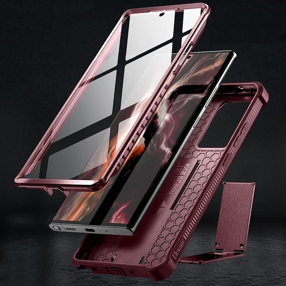 Броньований чохол для Samsung Galaxy Note 20 Ultra, Dexnor Full Body, червоний