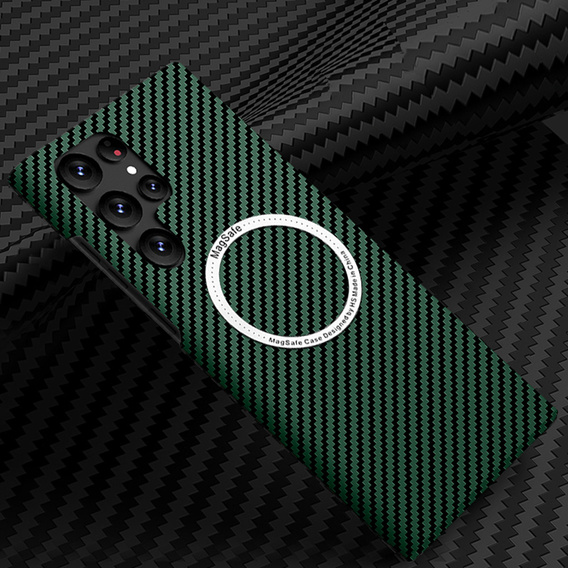 Чoхол до Samsung Galaxy S22 Ultra, Magsafe Slim Carbon, зелений
