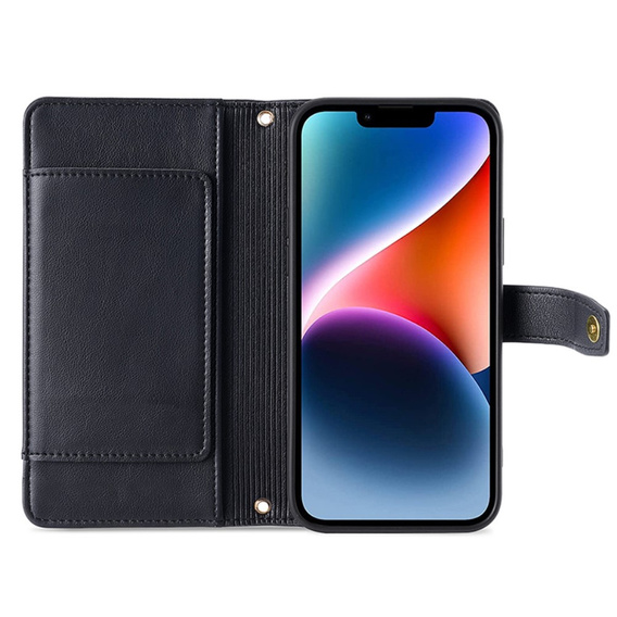 Чохол-книжка для iPhone 15 Pro, Wallet Zipper Pocket, чорний