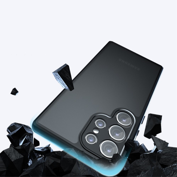 Чохол для Samsung Galaxy S24 Ultra, Fusion Hybrid, із захистом камери, прозорий / чорний