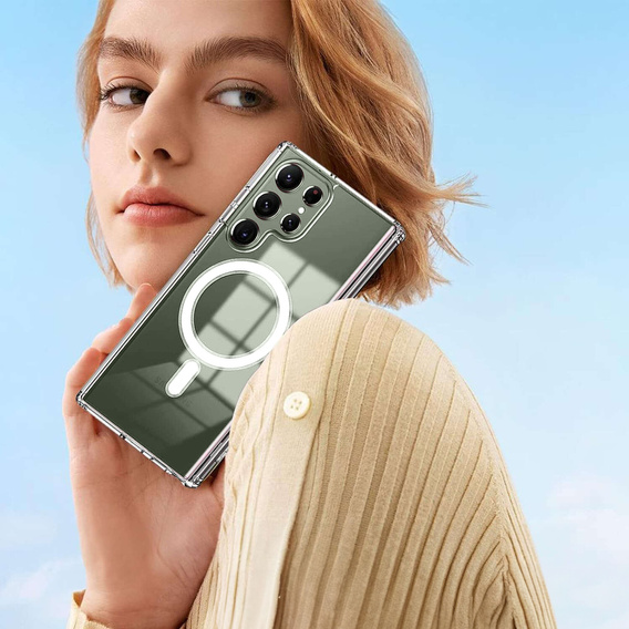 Чохол для Samsung Galaxy S25 Ultra, Fusion Hybrid, для MagSafe, прозорий + Скло на екран