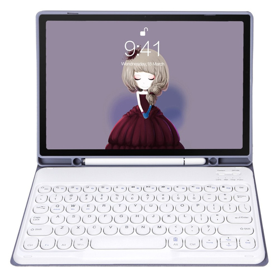 Чохол + клавіатура iPad 10.2" 2021/2020/2019 (9/8/7 gen.) / Air 10.5" 2019 (3 gen.), Leather Pen Slot, фіолетовий