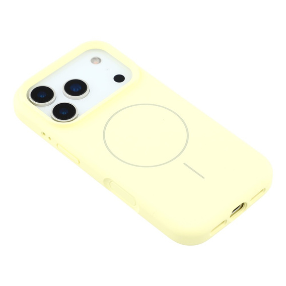 Силиконовый чехол для iPhone 17 Pro, для MagSafe, противоударный, желтый