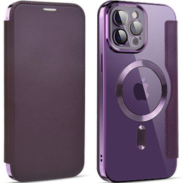 Чохол-книжка для iPhone 12 Pro Max, RFID Wallet MagSafe CamShield, фіолетовий