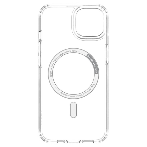 Чехол MagSafe Spigen для iPhone 13 Mini, Ultra Hybrid, белый + 9H закаленное стекло
