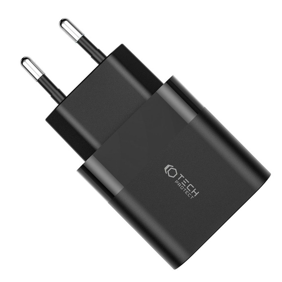 Tech-Protect C30W QC3.0 універсальний зарядний пристрій USB-A USB-C, Black