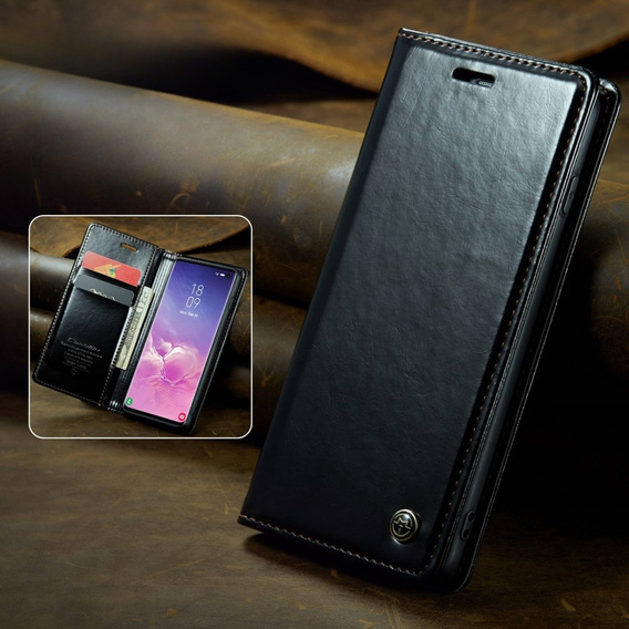 Флип-кейс CASEME для Samsung Galaxy S10+ Plus, Waxy Textured, чёрный
