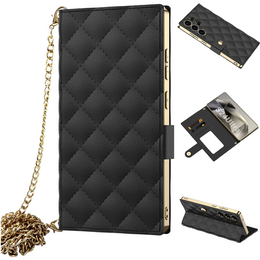 Флип-кейс для Samsung Galaxy S24 Ultra, GKK Mirror Wallet, чёрный