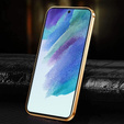 Чехол до Samsung Galaxy S21, Cowhide Leather, синий