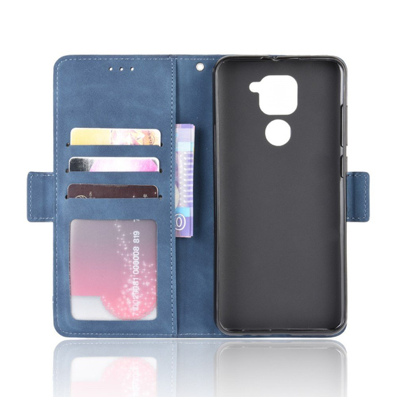Откидной чехол для Xiaomi Redmi Note 9, Card Slot, синий