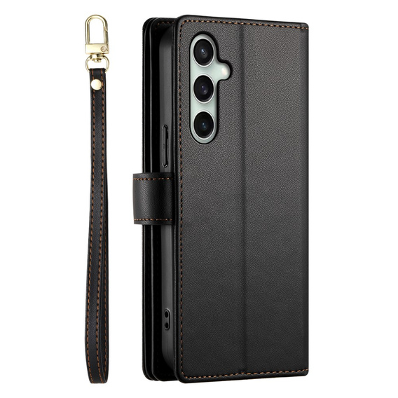 Откидной чехол для Samsung Galaxy S24 FE, Wallet Zipper Pocket, чёрный