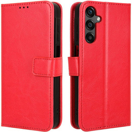 Футляр з клапаном для Samsung Galaxy M55 5G, Crazy Horse Wallet, червоний