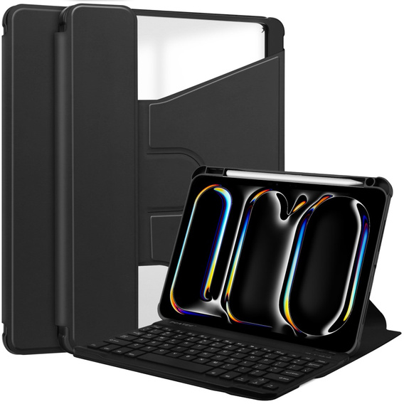 Чехол клавиатура для iPad Pro 11" 2024 (5 gen.), Rotary 360° Leather, чёрный