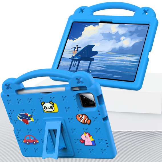 Детский чехол для Xiaomi Pad 7 / 7 Pro, Cute Patterns, с подставкой, синий