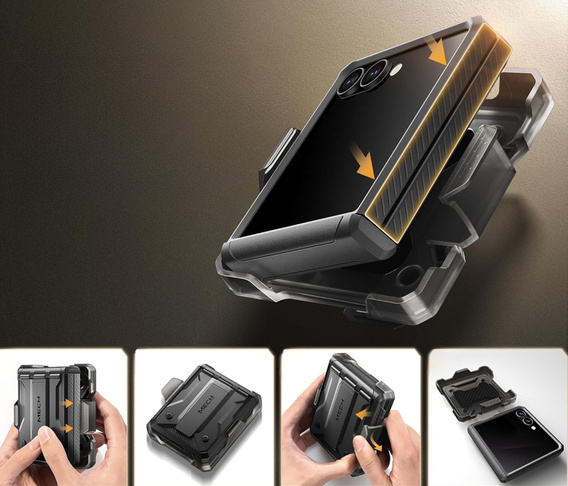 Чехол Tongate MECH с MagSafe для Samsung Galaxy Z Flip7 FE / Z Flip6, зеленый