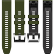 Силиконовый ремешок для Garmin Fenix 7 / Forerunner 965 / 955 / 945 / 935, зелёная / черный