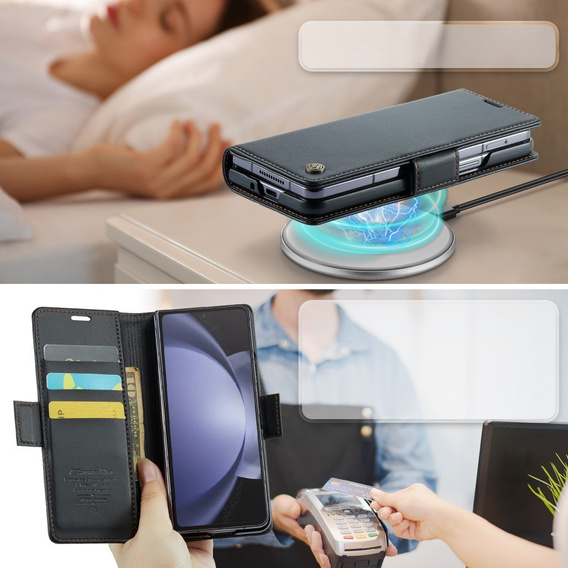 CASE фліп-чохол для Samsung Galaxy Z Fold6 5G, Litchi Wallet, чорний