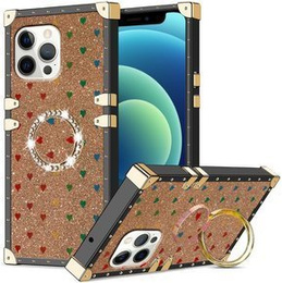 Чехол Suitcase до iPhone 12/12 Pro, Hearts Ring, Glitter Gold