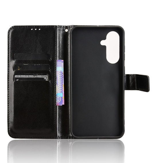 Откидной чехол для Samsung Galaxy A56, Crazy Horse Wallet, чёрный