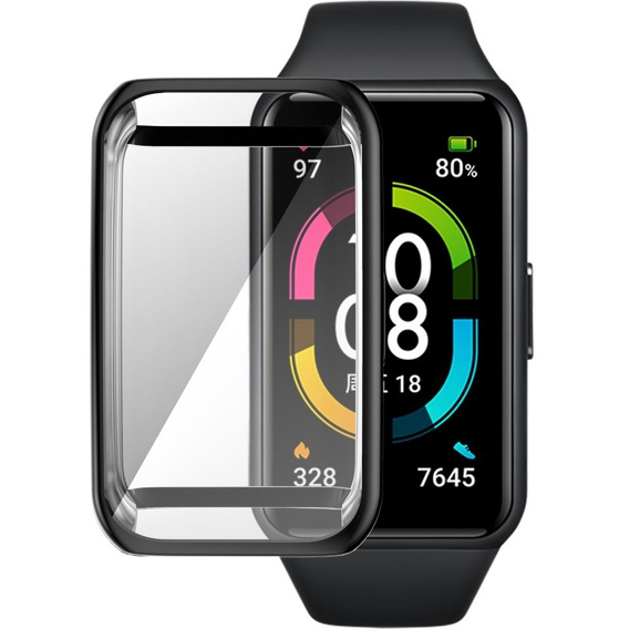 Чохол 2в1 із захистом екрану дял годинника  Huawei Band 6/7, Black