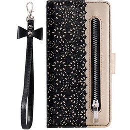 Чохол-кришка для Samsung Galaxy A25 5G, Wallet Pocket Zipper Lace, чорний