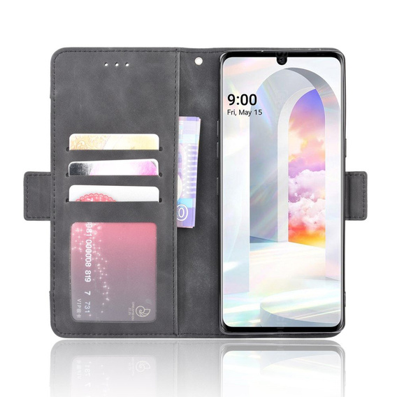 Откидной чехол для LG Velvet, Card Slot, чёрный