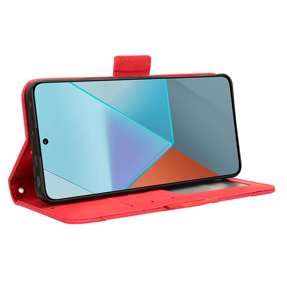 Футляр з клапаном для Xiaomi Redmi Note 13 Pro 5G, Card Slot, червоний