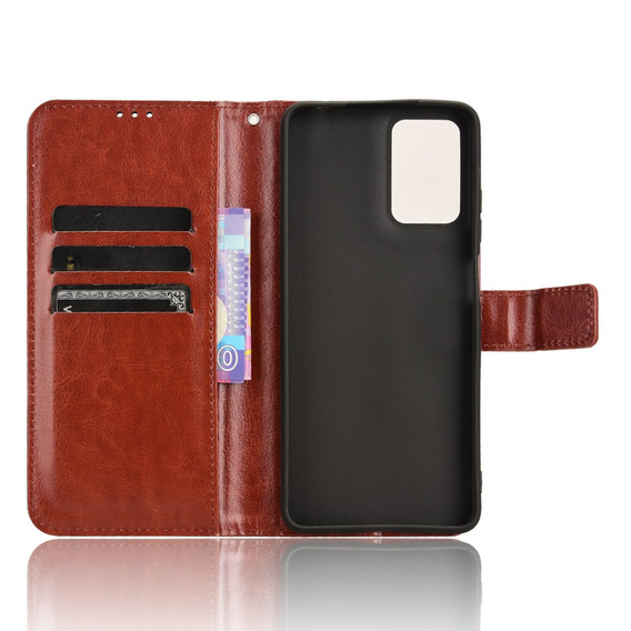 Откидной чехол для Motorola Moto G24 / G24 Power / G04, Crazy Horse Wallet, коричневый