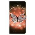 Откидной чехол для Xiaomi Redmi Note 12 4G, Wallet, butterfly and crystals, чёрный