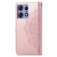 Откидной чехол для Motorola Edge 50 Pro, Mandala, розовый