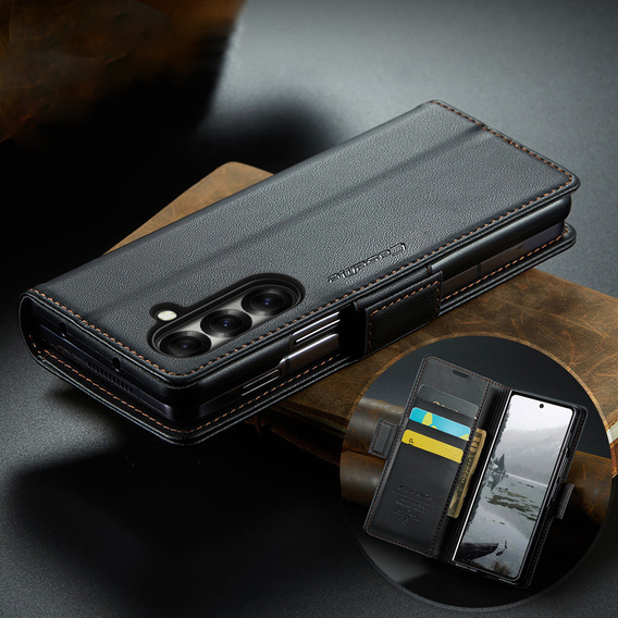 Чехол-флип CASEME Litchi Wallet для Samsung Galaxy Z Fold7 5G