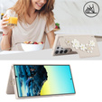 Чехол для Samsung Galaxy S24 Ultra, Leather Flower Card Slot, бежевый