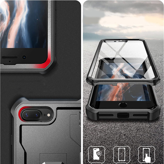 Броньований чохол для iPhone 7 Plus / 8 Plus, Dexnor Full Body, чорний