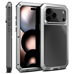 Чехол для iPhone 15 Pro, бронированный, со встроенным стеклом, красный