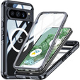 Чехол для Google Pixel 9 Pro XL, Shockproof, со стеклом, для MagSafe, чёрный
