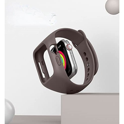 Ремінець + чохол Suritch для Apple Watch 4/5/6/7/8/SE 44/45mm, коричневий