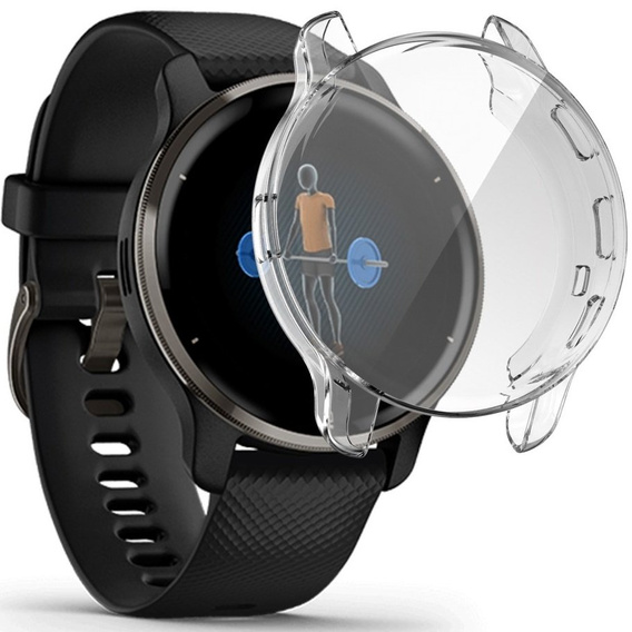 Чехол 2в1 с защитой экрана для часов Garmin Venu 2 Plus, Transparent