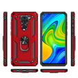 Бронированный Чехол до Xiaomi Redmi Note 9, Nox Case Ring, красный