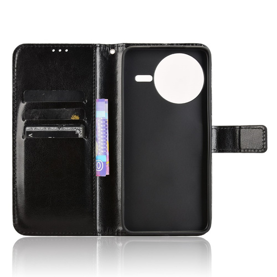 Футляр з клапаном для Xiaomi Poco F7 Ultra, Crazy Horse Wallet, чорний